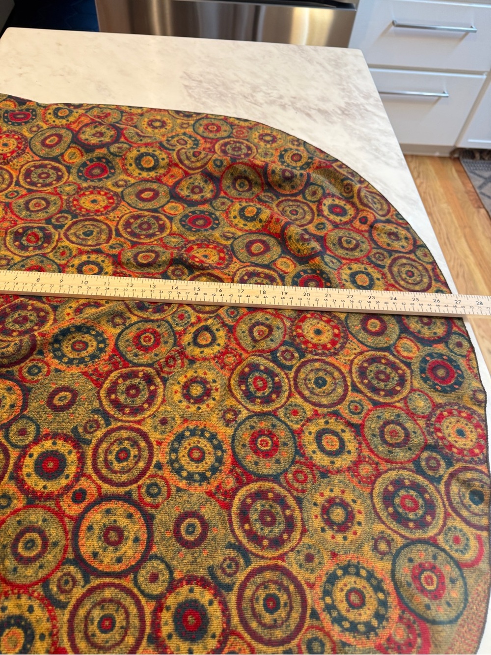 100% Cashmere Reversible Wrap Shawl Scarf Multicolor Circular Print - Picture 5 of 6